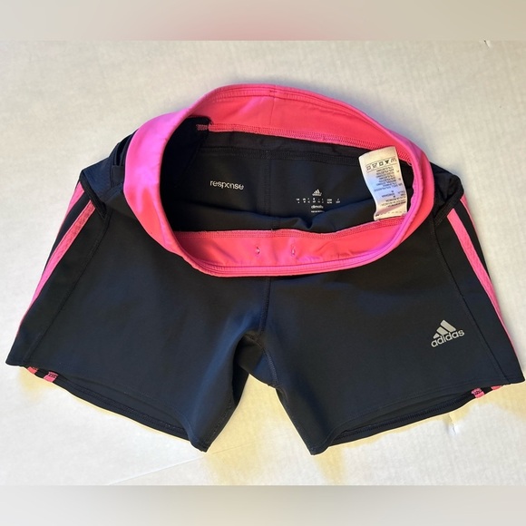 Adidas Climate Black athletic Shorts with Pink 3 strip Trim Sz-M. AA11 - Picture 7 of 11